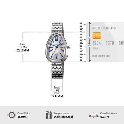 Skmei Quartz Analog Dial Stainless Steel Strap Watch for Women - 2332