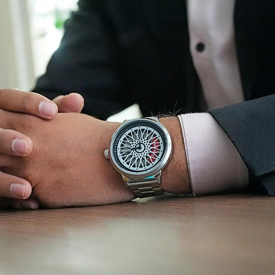Rolling Watch for Men with Silver Stainless Steel Strap and Round Dial for Casual & Formal Wear