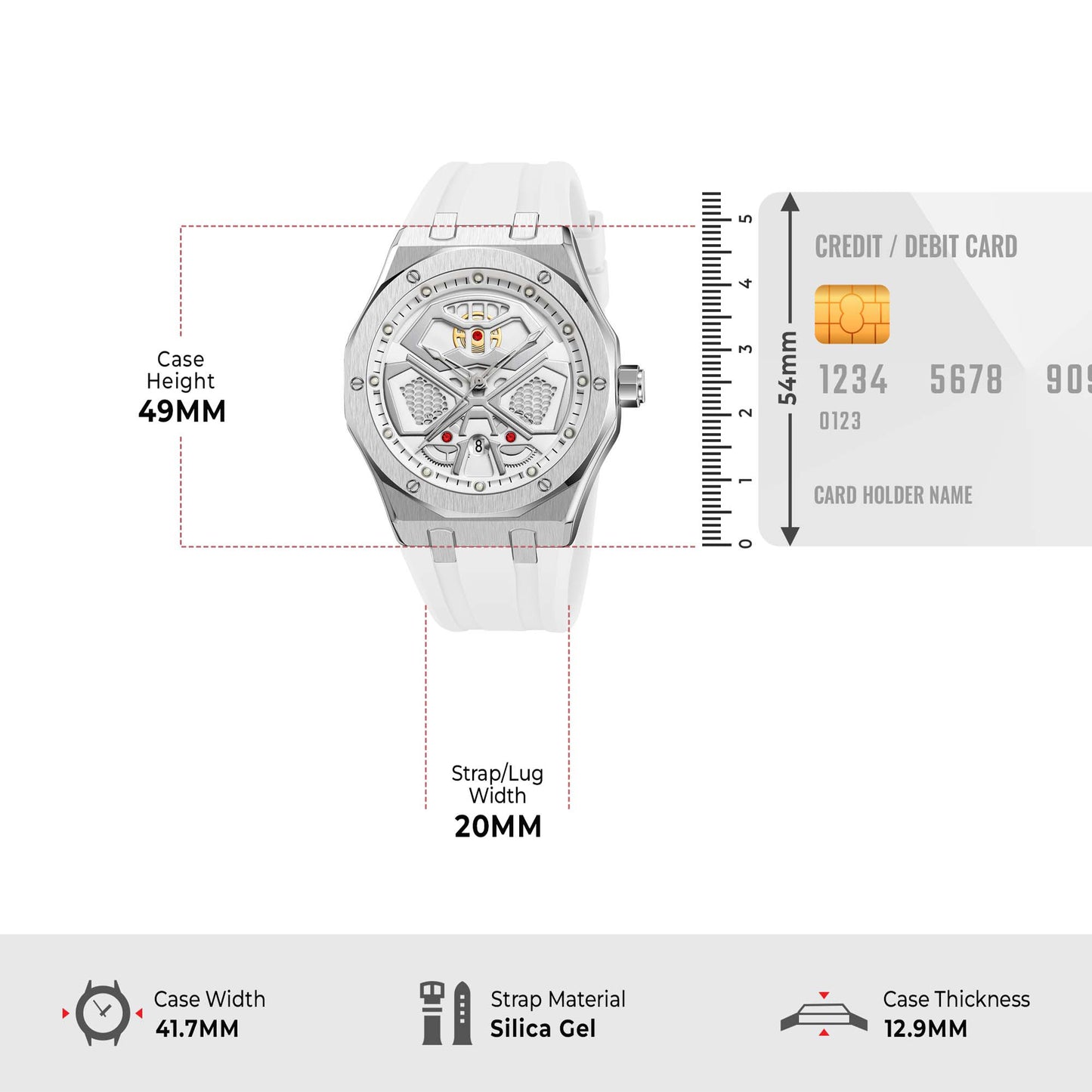 Skmei Quartz Analog Dial Silica Gel Strap Watch for Men - 9362