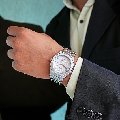 Premium Black Watch for Men – Stainless Steel Strap, Analog Dial with Date Function