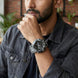 Analog-Digital Watch for Men with Grey Camoflage Polyurethane Strap and Round Dial for Casual & Formal Wear