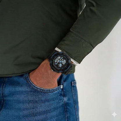 Rugged Analog-Digital Sports Watch with Multi-Function Display and Comfortable Strap For Men