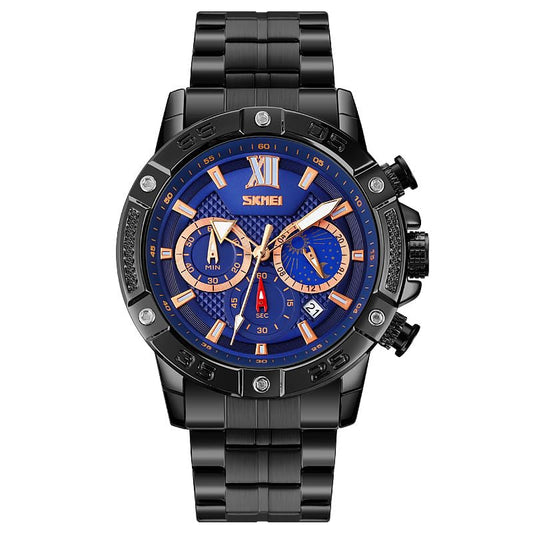 Premium Analog Chronograph Wrist Watch with Metal Strap For Men
