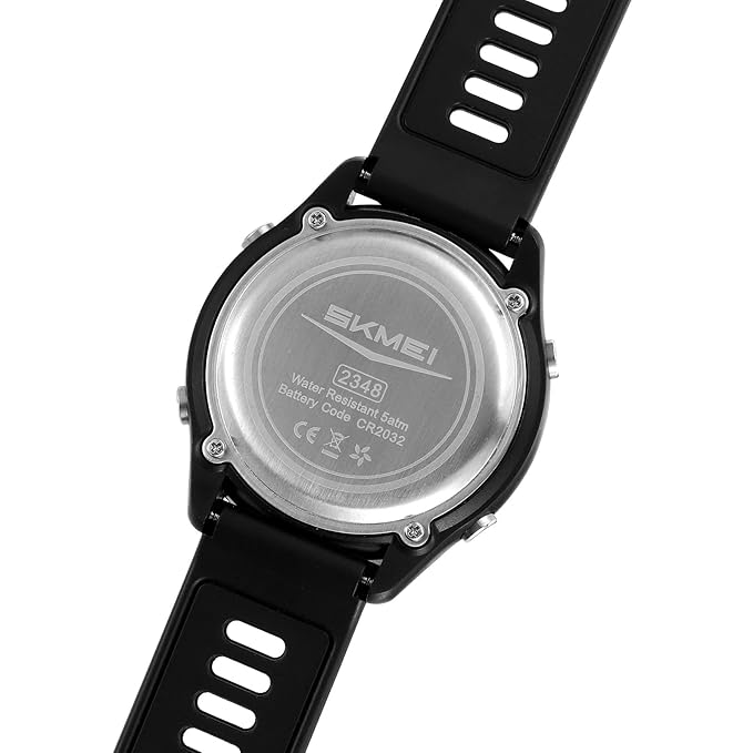 Skmei Digital Black Dial ABS Case TPU Strap Watch for Men - 2348