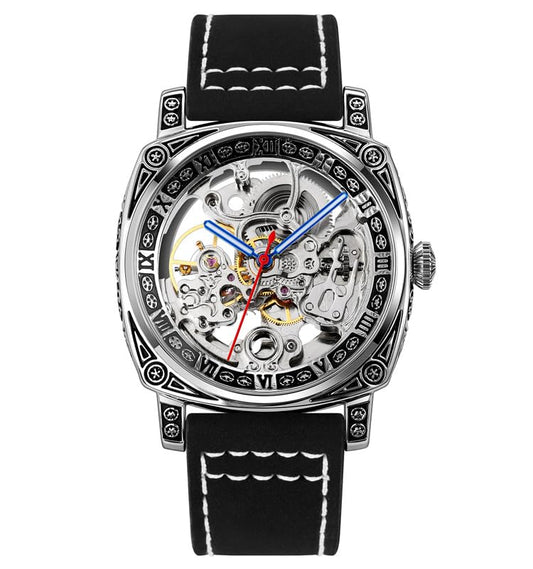 Skeleton Dial Mechanical Strap Automatic Watch For Men