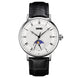 Analog Watch for Men with Silver Black Leather Strap and Round Dial for Casual & Formal Wear