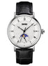 Analog Watch for Men with Silver Black Leather Strap and Round Dial for Casual & Formal Wear