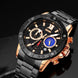 Analog Watch for Men with Black Stainless Steel Strap and Round Dial for Casual & Formal Wear