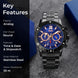 Analog Watch for Men with Black Stainless Steel Strap and Round Dial for Casual & Formal Wear