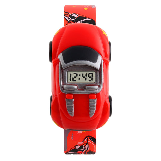 Kids Digital Wrist Watch with Racing Car Design and Soft Strap
