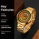 Rolling Watch for Men with Gold Stainless Steel Strap and Round Dial for Casual & Formal Wear