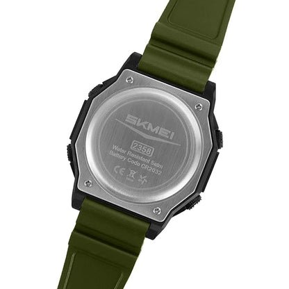 Skmei Solar Digital Black Dial ABS Case TPU Strap Watch for Men - 2358