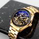 Automatic Watch for Men with Gold Stainless Steel Strap and Round Dial for Casual & Formal Wear