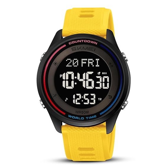 Skmei Digital Black Dial ABS Case TPU Strap Watch for Men - 2348