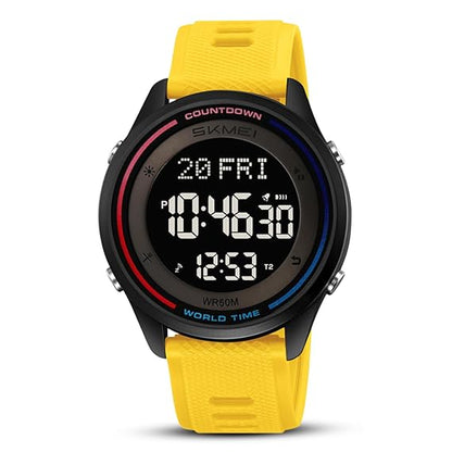 Skmei Digital Black Dial ABS Case TPU Strap Watch for Men - 2348