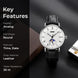 Analog Watch for Men with Silver Black Leather Strap and Round Dial for Casual & Formal Wear