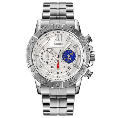 Premium Analog Chronograph Wrist Watch with Metal Strap For Men