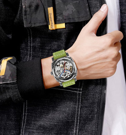 Skeleton Dial Mechanical Strap Automatic Watch For Men