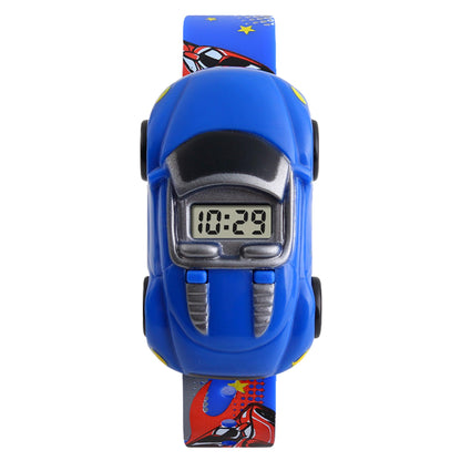 Kids Digital Wrist Watch with Racing Car Design and Soft Strap