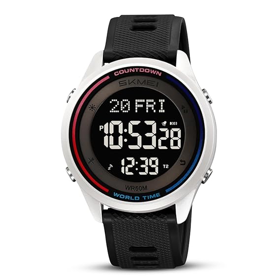 Skmei Digital Black Dial ABS Case TPU Strap Watch for Men - 2348