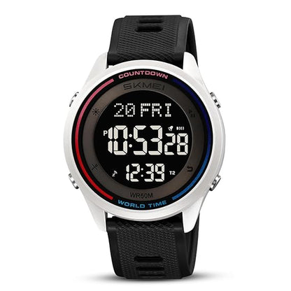 Skmei Digital Black Dial ABS Case TPU Strap Watch for Men - 2348