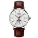 Analog Watch for Men with Brown Silver Leather Strap and Round Dial for Casual & Formal Wear