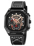 Analog Watch for Men with Black Leather Strap and Round Dial for Casual & Formal Wear