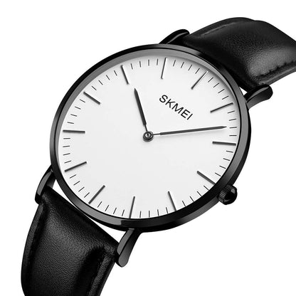Minimal Analog Leather Strap Wrist Watch For Men