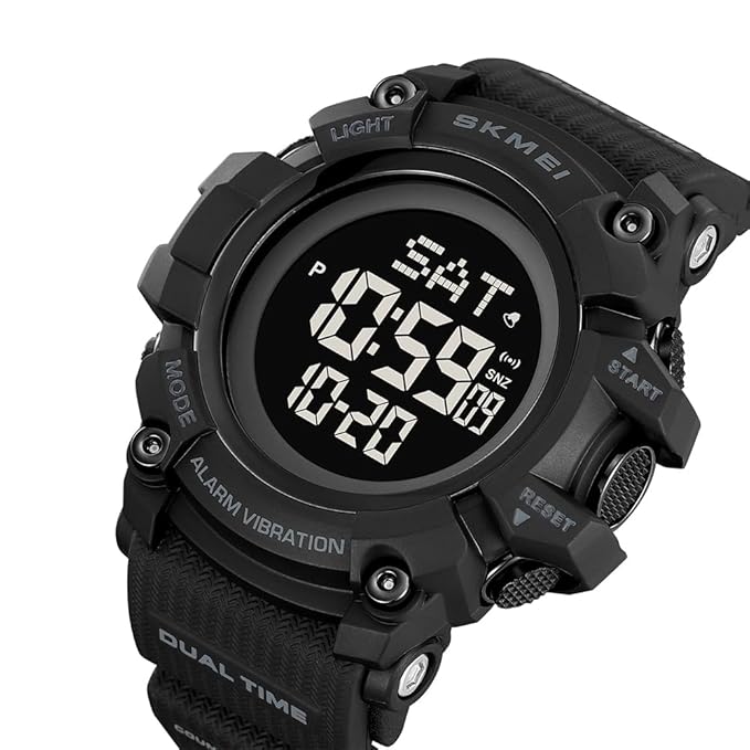 Skmei Digital Black Dial ABS-TPU Case TPU Strap Watch for Men - 2313