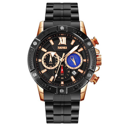Premium Analog Chronograph Wrist Watch with Metal Strap For Men