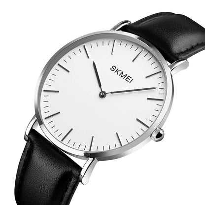 Minimal Analog Leather Strap Wrist Watch For Men