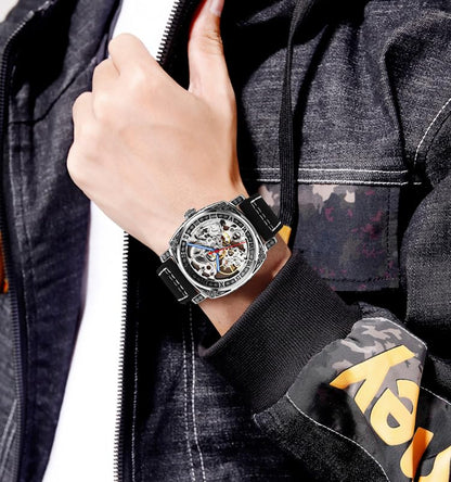 Skeleton Dial Mechanical Strap Automatic Watch For Men