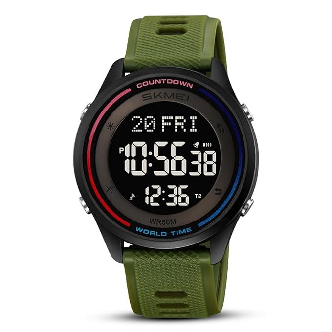 Skmei Digital Black Dial ABS Case TPU Strap Watch for Men - 2348