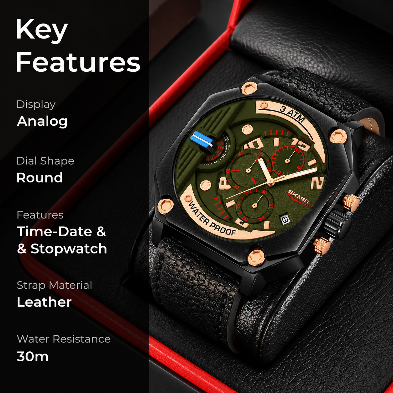 Multi Dial Analog Wrist Watch for men