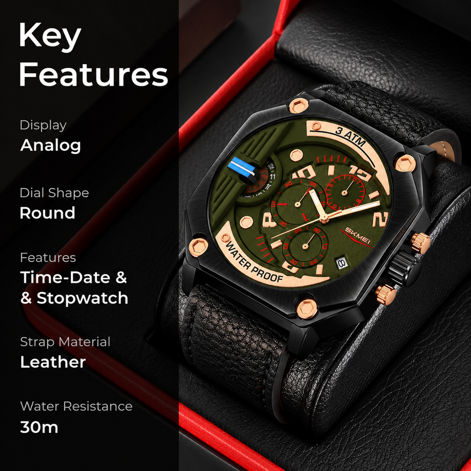 Wrist Watch for Men & Women with Classic Durable Strap and Round Dial for Casual & Formal Wear
