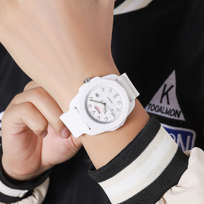 Skmei Quartz Analog Black Dial Silicone Strap Watch for Men - 2393