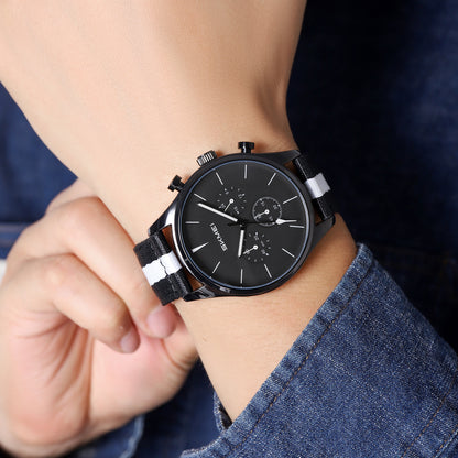 Skmei Quartz Analog Black Dial Zinc Alloy Case Nylon Strap Watch for Men - 2367