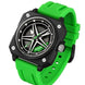 Rolling Watch for Men with Green Silicone Strap and Round Dial for Casual & Formal Wear