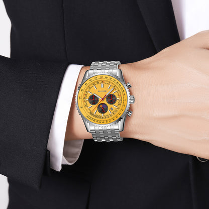 Skmei Quartz Analog Dial Stainless Steel Strap Watch for Men - 9348