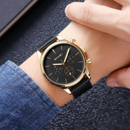 Skmei Quartz Analog Black Dial Zinc Alloy Case Nylon Strap Watch for Men - 2367