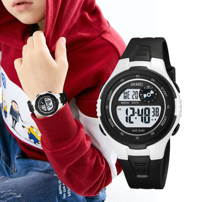 Skmei Digital Dial ABS Black Case Rubber Strap Watch for Kids - 2280