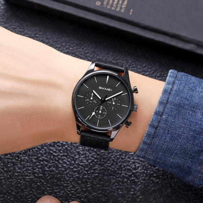 Skmei Quartz Analog Black Dial Zinc Alloy Case Nylon Strap Watch for Men - 2367