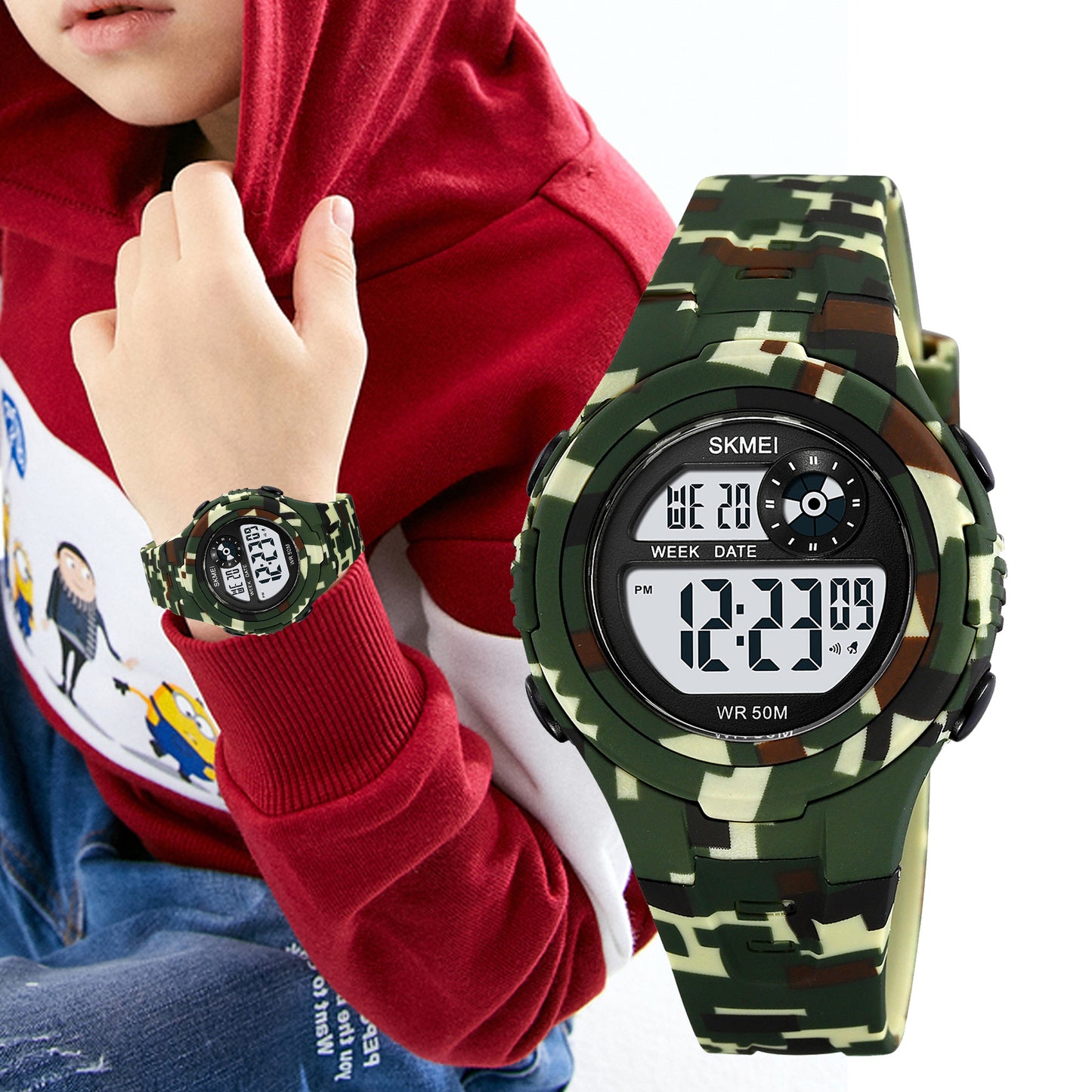 Skmei Digital Dial ABS Black Case Rubber Strap Watch for Kids - 2280