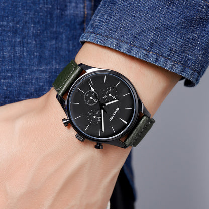 Skmei Quartz Analog Black Dial Zinc Alloy Case Nylon Strap Watch for Men - 2367