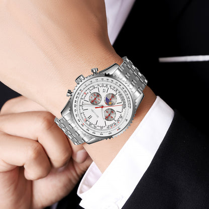 Skmei Quartz Analog Dial Stainless Steel Strap Watch for Men - 9348