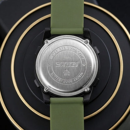 Rugged Digital Sports Wristwatch with Flexible Strap for men