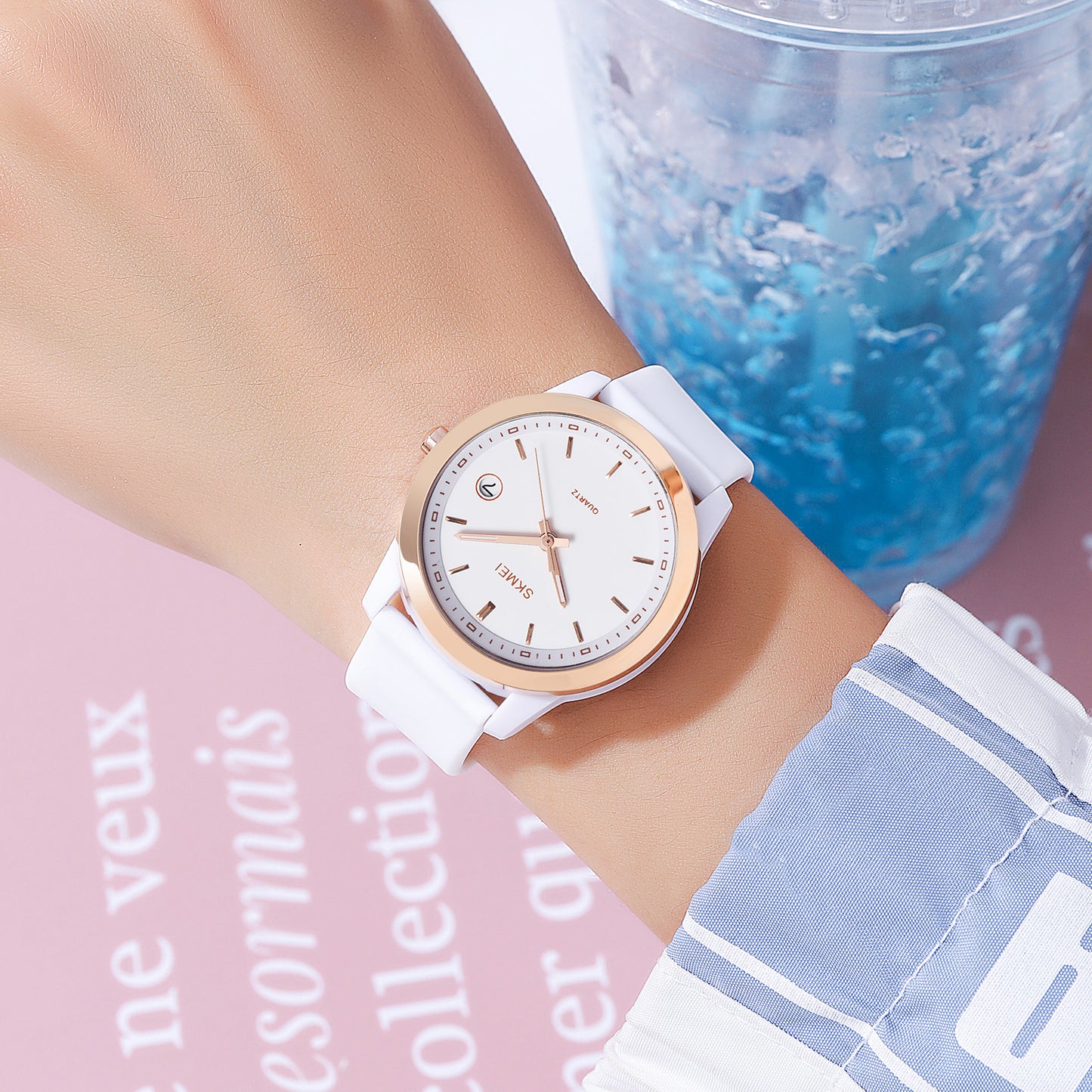 Skmei Quartz Analog Dial Silica Gel Strap Watch for Women - 2319