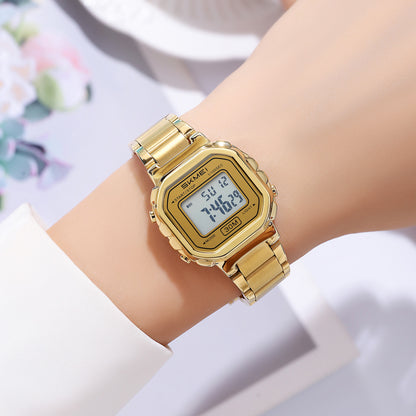 Skmei Digital Dial Stainless Steel Strap Watch for Women - 2387