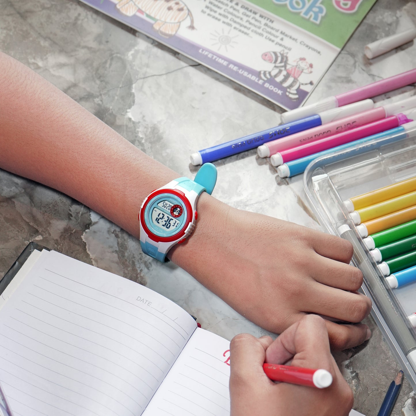 Skmei Digital Dial ABS Black Case Rubber Strap Watch for Kids - 2280