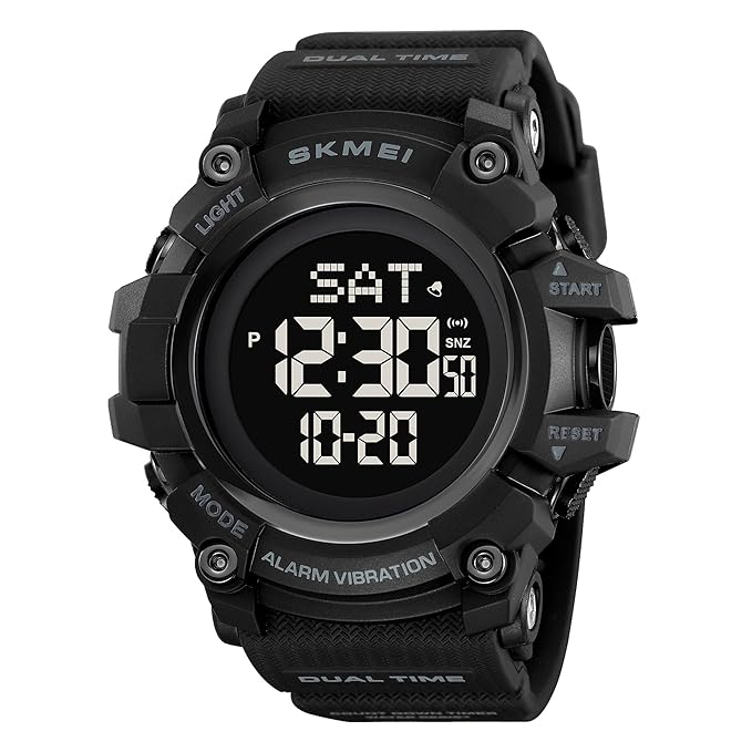 Skmei Digital Black Dial ABS-TPU Case TPU Strap Watch for Men - 2313